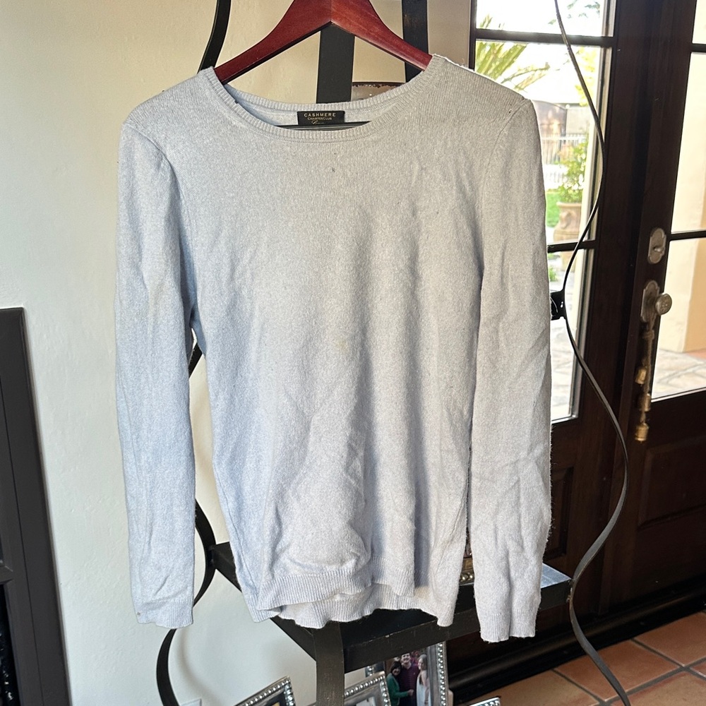 Charter Club Light Blue Crew Neck Sweater